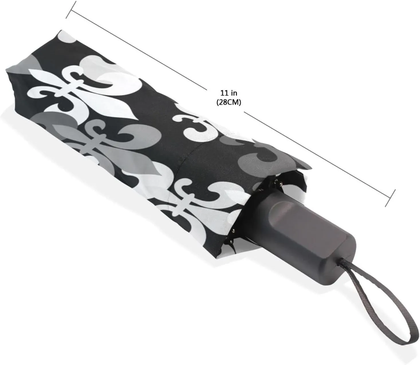 Poeticcity Rain Travel Umbrella, Hand Open Close Windproof Waterproof Folding Umbrella, Compact Canopy Strong Ray Parasol Umbrella