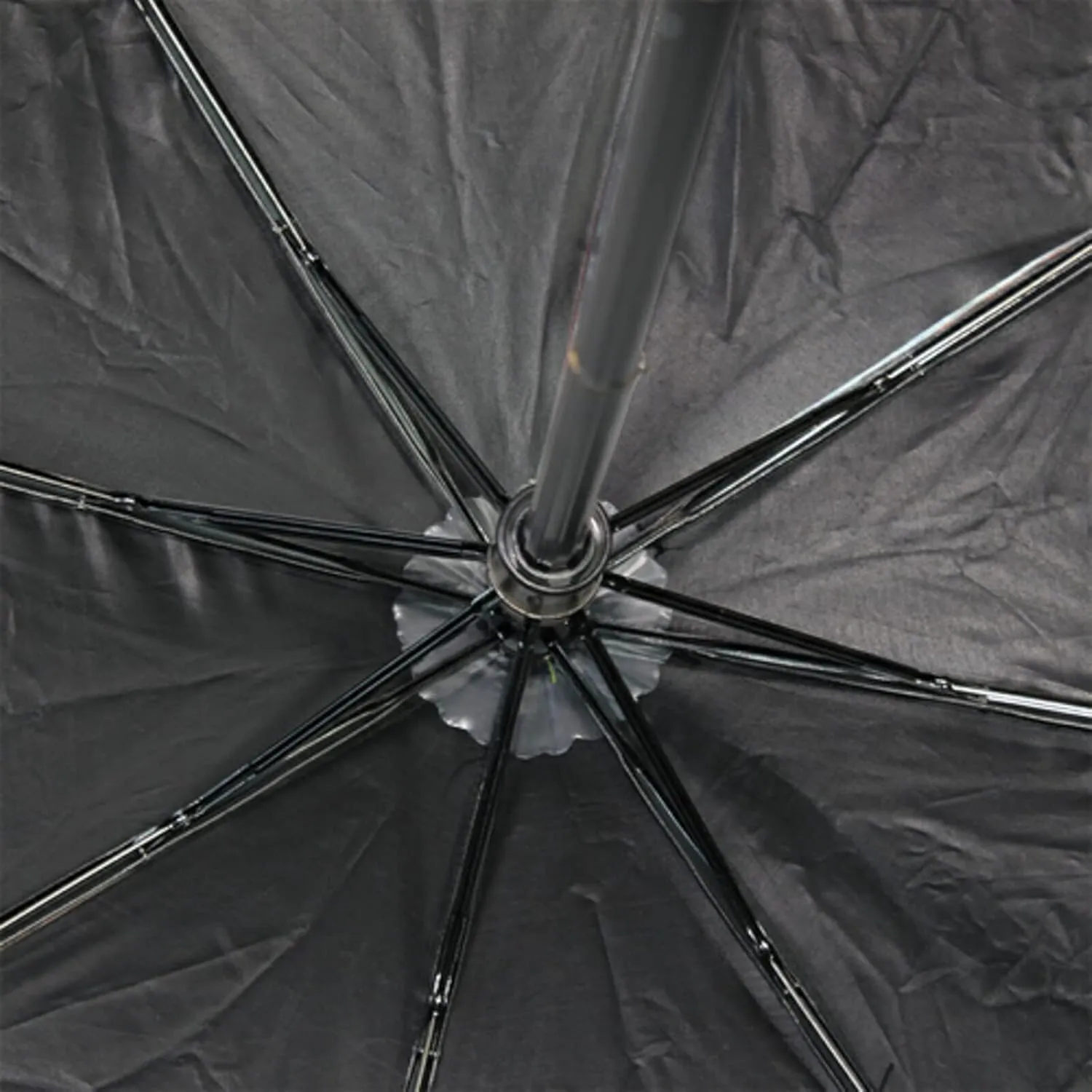 Poeticcity Travel Umbrella, Hand Open Close Windproof Waterproof Folding Umbrella, Black Tape Compact Canopy Strong Anti UV Ray Parasol