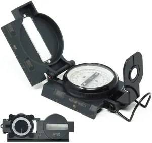 POLARIS Lensatic Compass with Inclinometer for Survival Hiking Tactical Boy Scout, Japan Design Tools