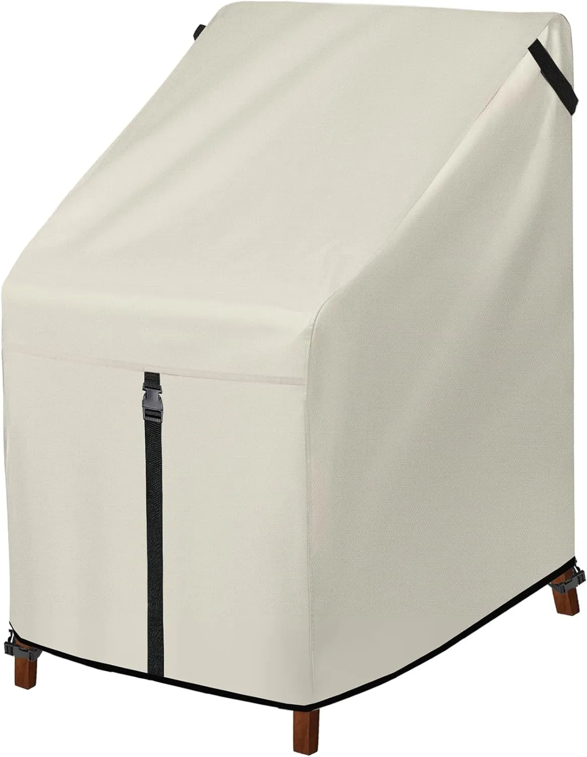 Porch Shield Patio Stackable Chair Covers - Waterproof Outdoor Stack of Chair Cover - 27W x 33D x 46H inch, Beige