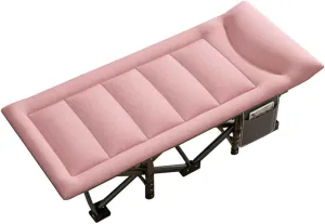 Portable Camping Bed for Adults Lightweight Folding Cot for Sleeping w/Mattress and Memory Headrest Outdoor Tent Camp Bed Supports 330 Lbs
