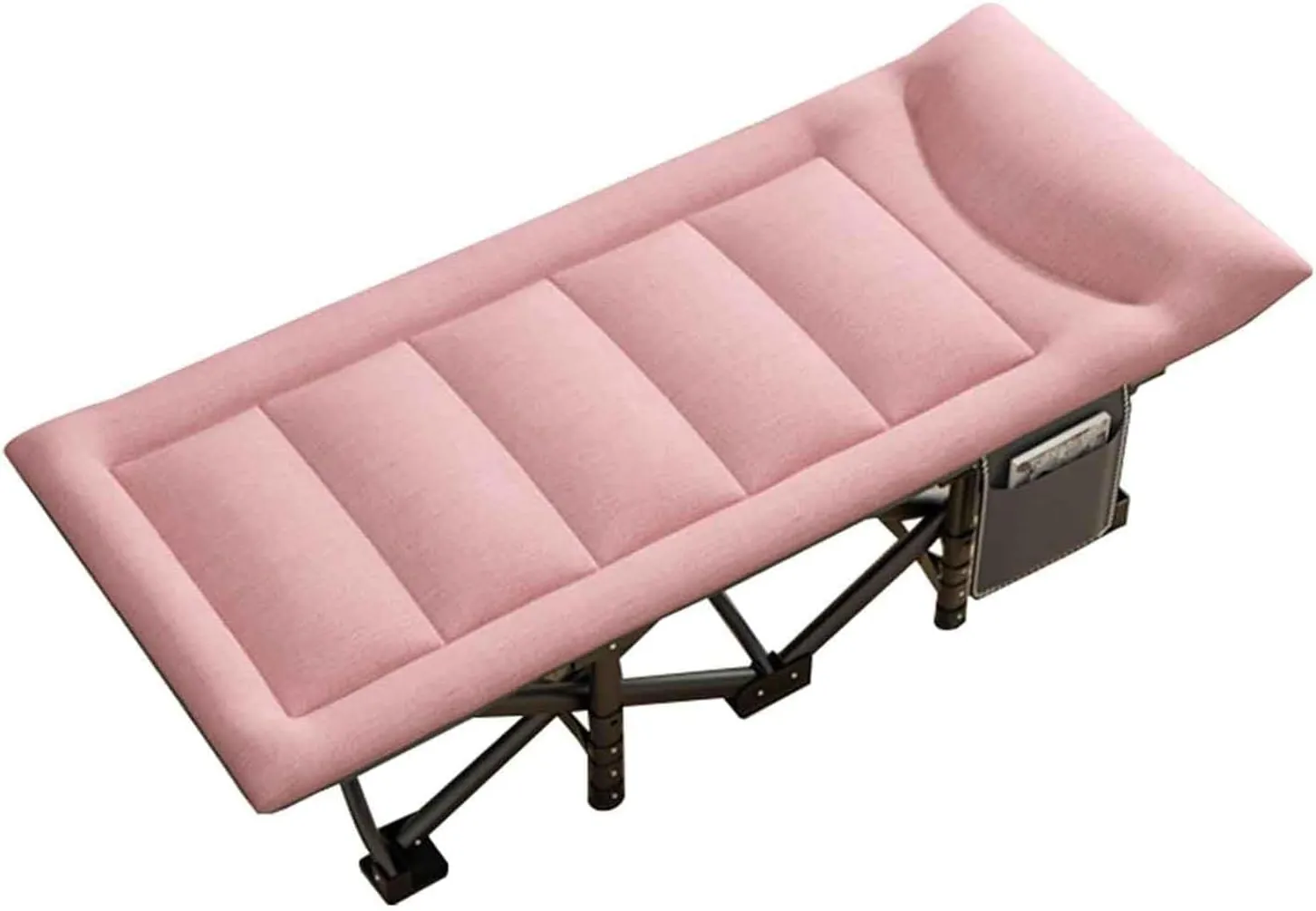 Portable Camping Bed for Adults Lightweight Folding Cot for Sleeping w/Mattress and Memory Headrest Outdoor Tent Camp Bed Supports 330 Lbs