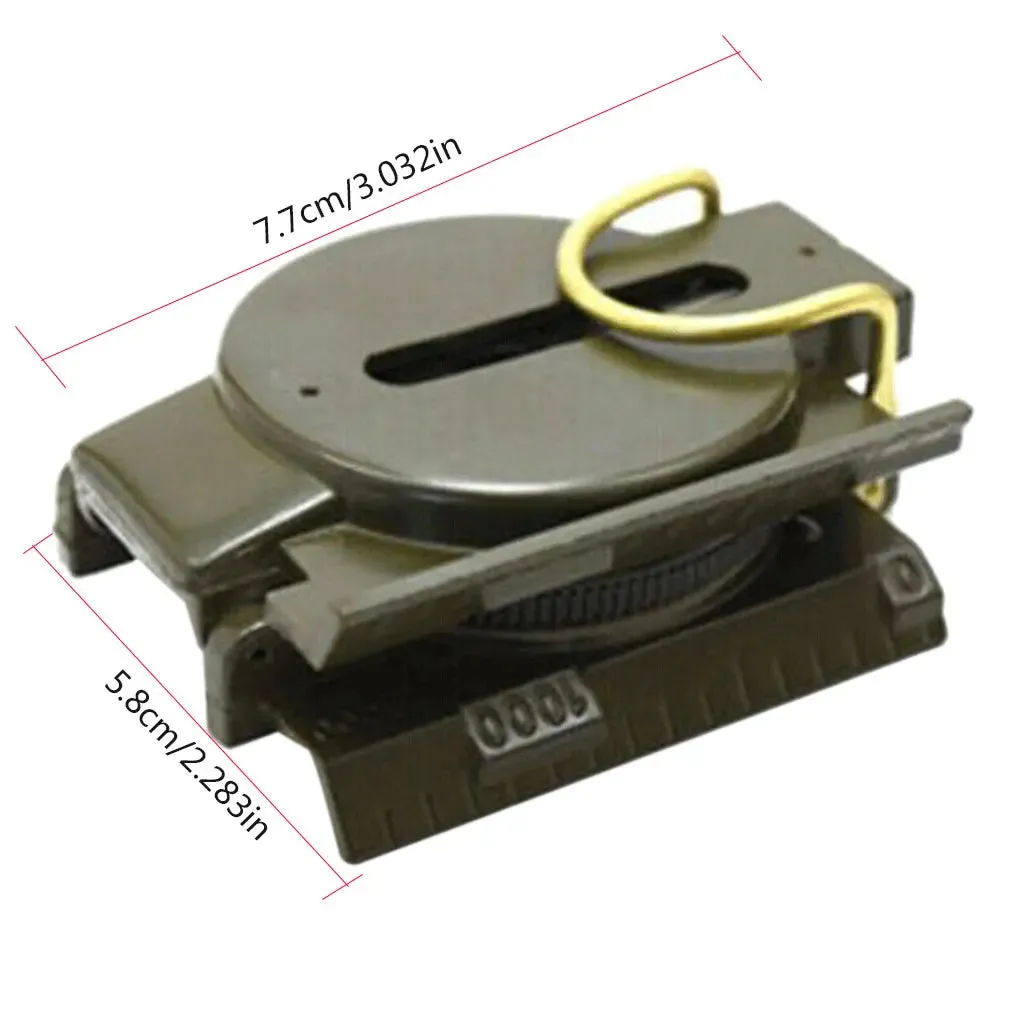 Portable Military Compass - Folding Army Green for Outdoor Navigation