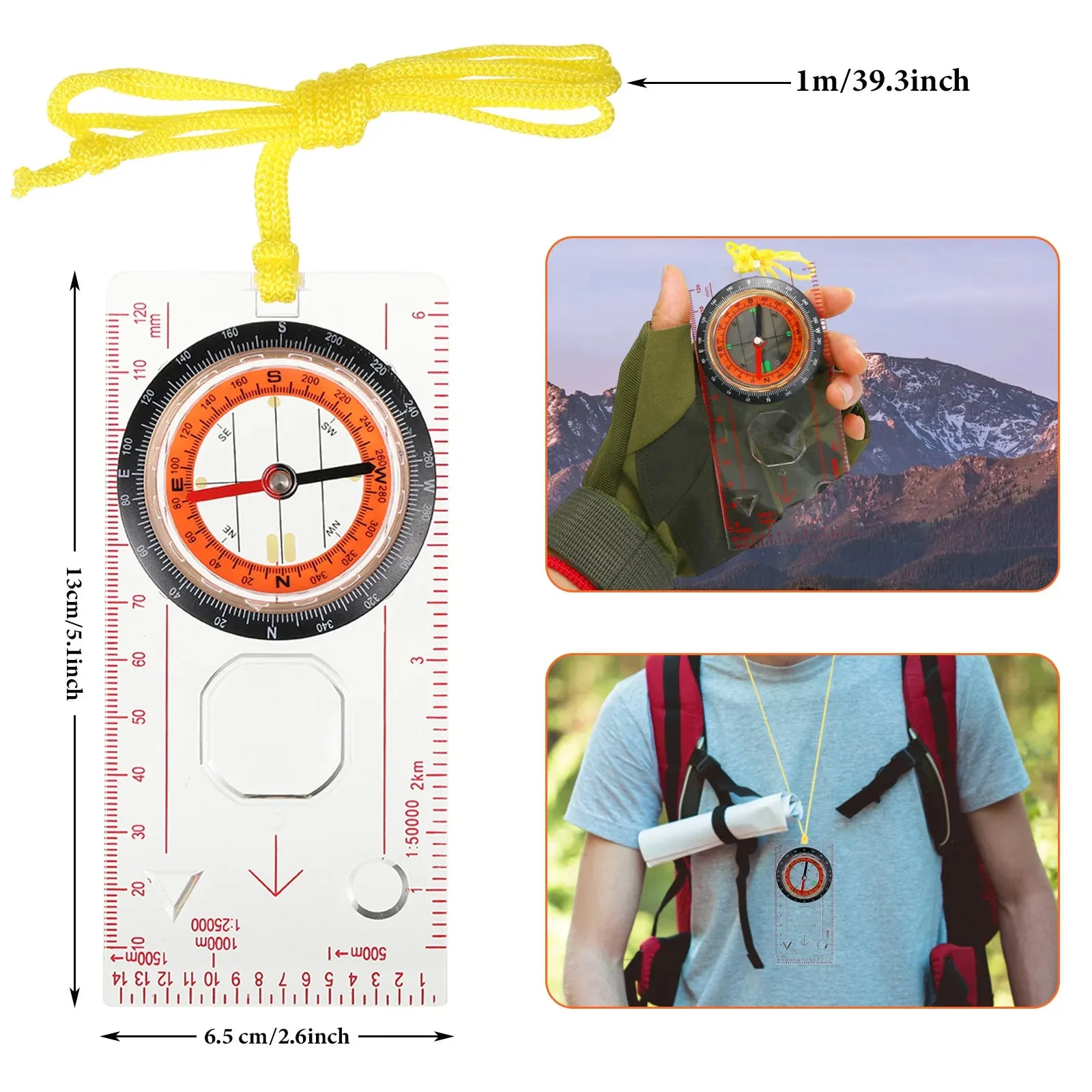 Portable Military Compass - Folding Army Green for Outdoor Navigation