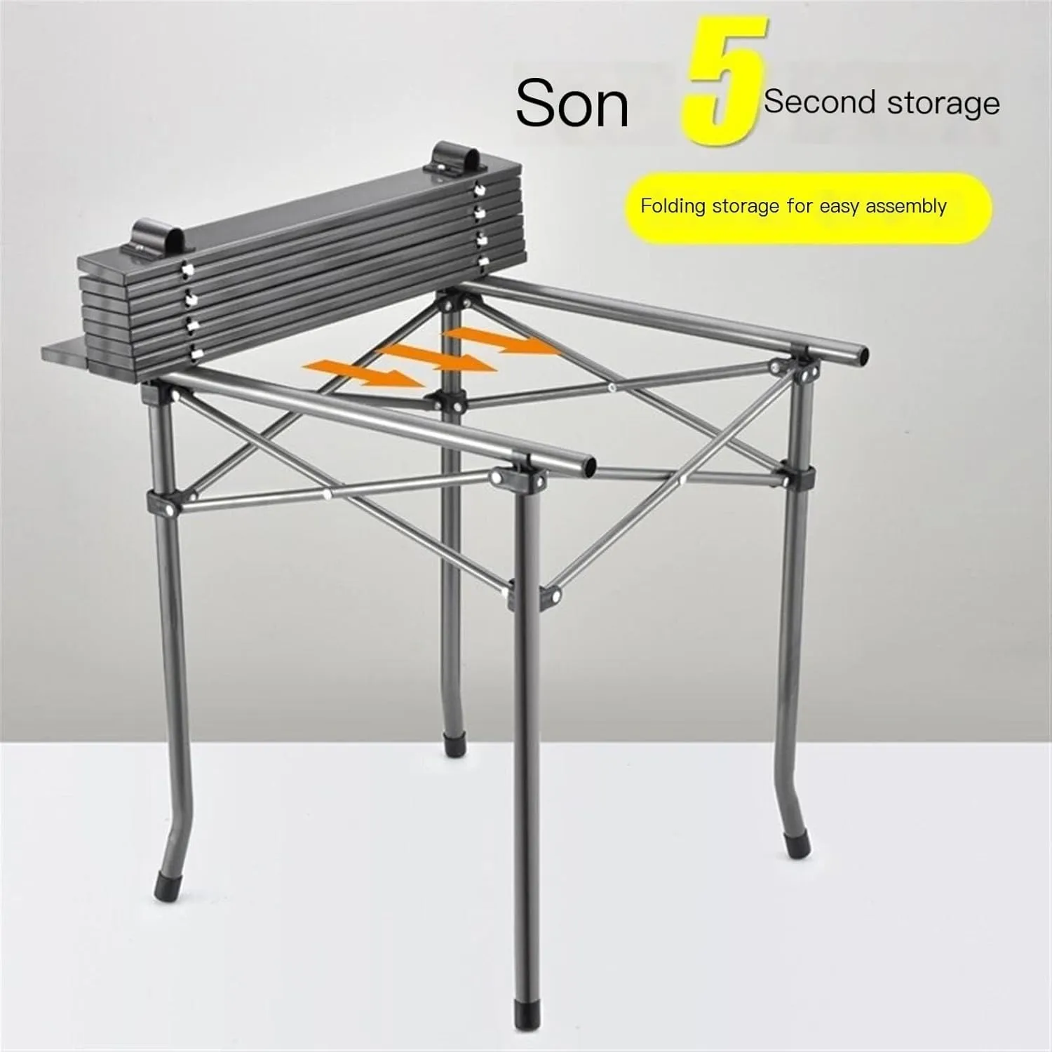 Portable Picnic Table, Folding Roll Up Camping Travel Table, Balcony Table (颜色 : 70x70cmcm Table Leaves Chair x2)