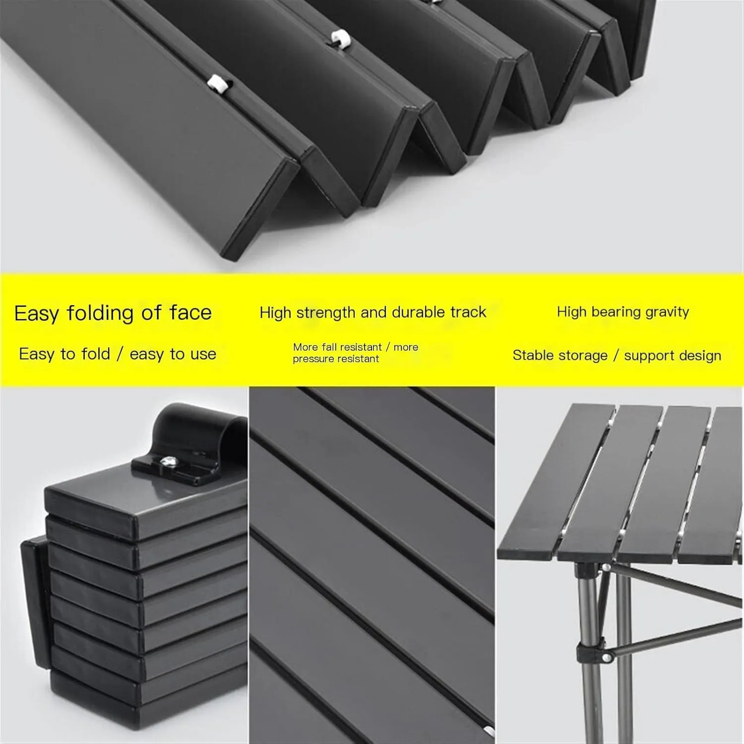 Portable Picnic Table, Folding Roll Up Camping Travel Table, Balcony Table (颜色 : 70x70cmcm Table Leaves Chair x2)