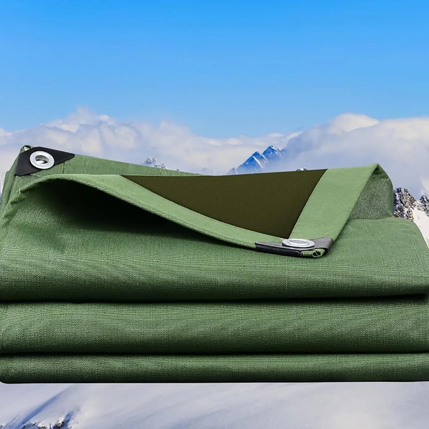 Premium Canvas Tarp, Heavy Duty Waterproof Tarpaulins with Aluminum Grommets, Multipurpose Tarp, UV Resistant, for Camping, Tent Shelter, Boat, Car, Canopy, Boat