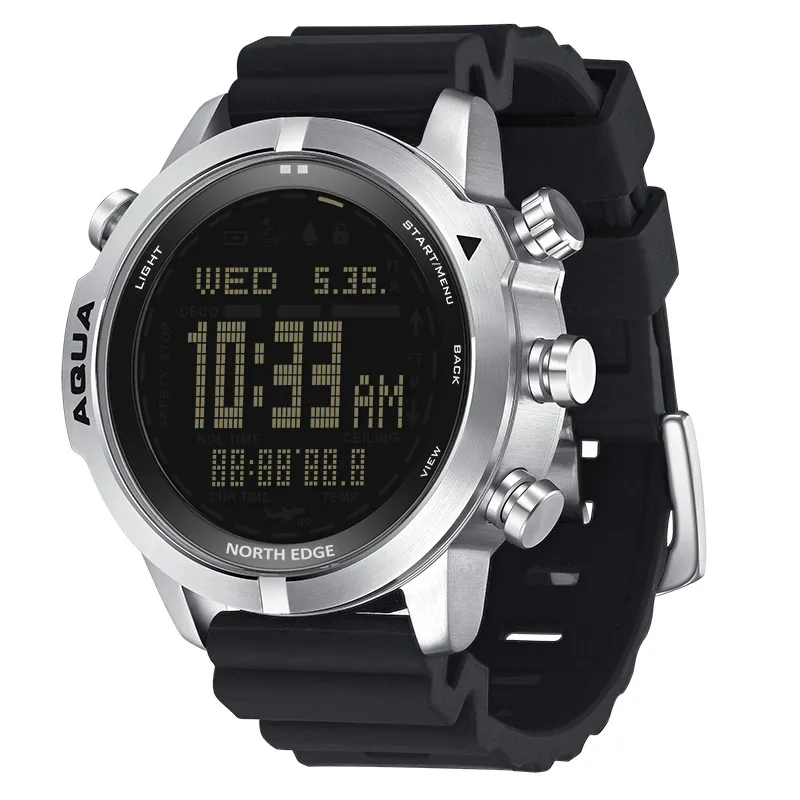 Premium Dive Smart Watch for Men – 50M Waterproof, Altimeter, Barometer, Compass, Diving Log, Free Diving Mode, Step Counter, Stopwatch, Air Pressure, CR2450 Battery