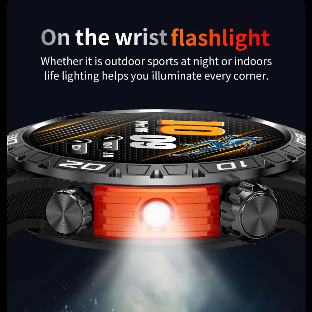 Premium Fitness Smart Watch for Men – 1.46" Display, Heart Rate Monitor, Blood Pressure, IP68 Waterproof, Bluetooth Calling, Sports Tracker, Compass
