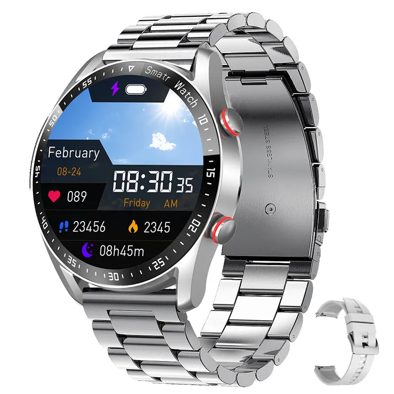 Premium Fitness Smart Watch for Men – 1.46" Display, Heart Rate Monitor, Blood Pressure, IP68 Waterproof, Bluetooth Calling, Sports Tracker, Compass