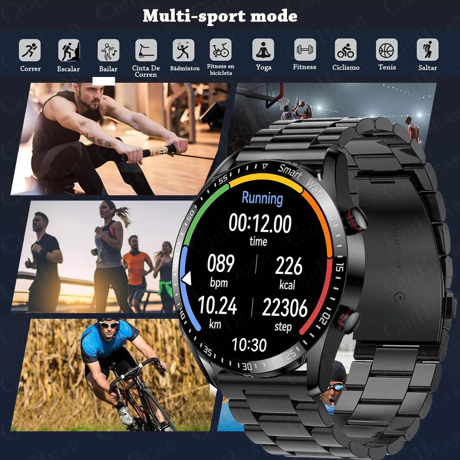 Premium Fitness Smart Watch for Men – 1.46" Display, Heart Rate Monitor, Blood Pressure, IP68 Waterproof, Bluetooth Calling, Sports Tracker, Compass