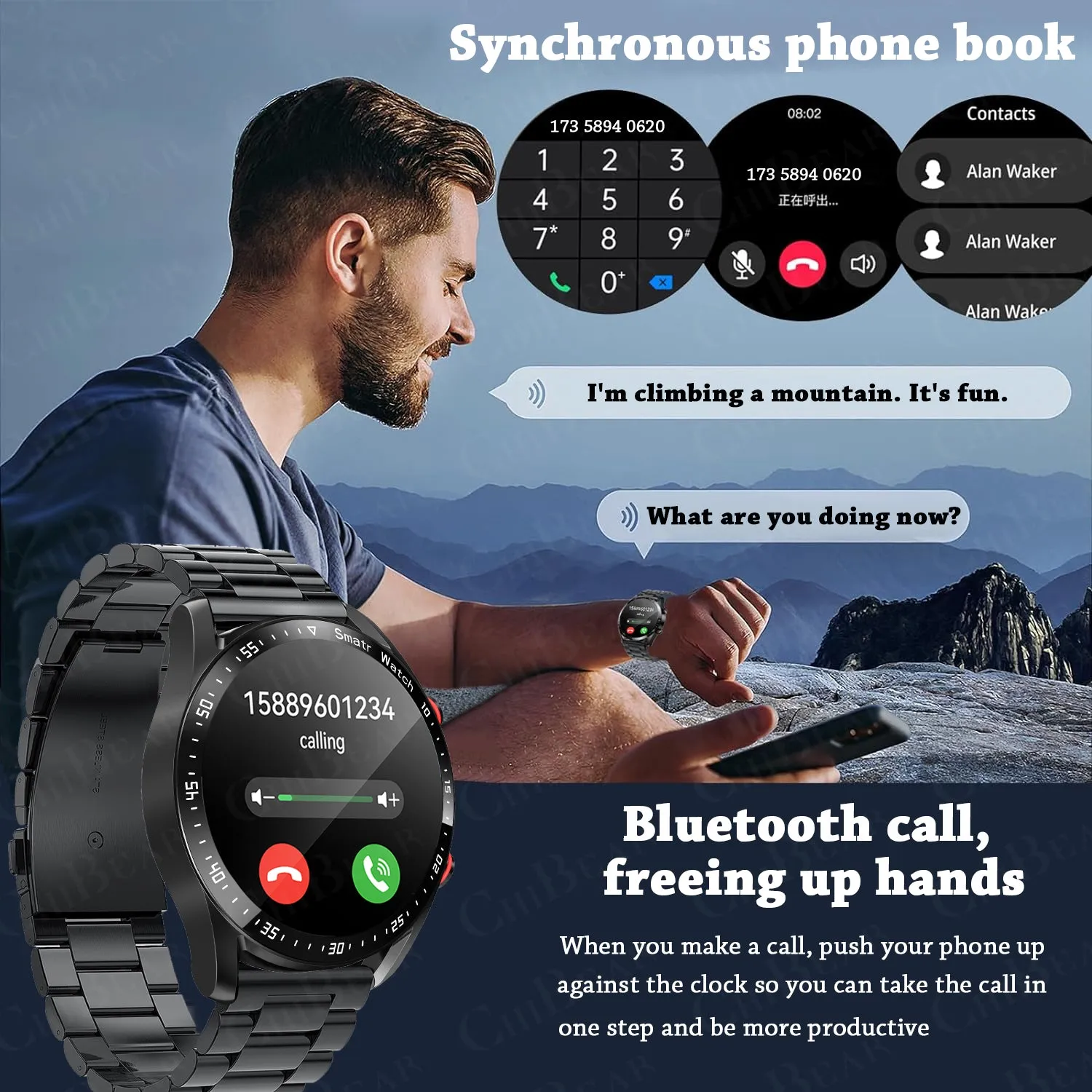 Premium Fitness Smart Watch for Men – 1.46" Display, Heart Rate Monitor, Blood Pressure, IP68 Waterproof, Bluetooth Calling, Sports Tracker, Compass