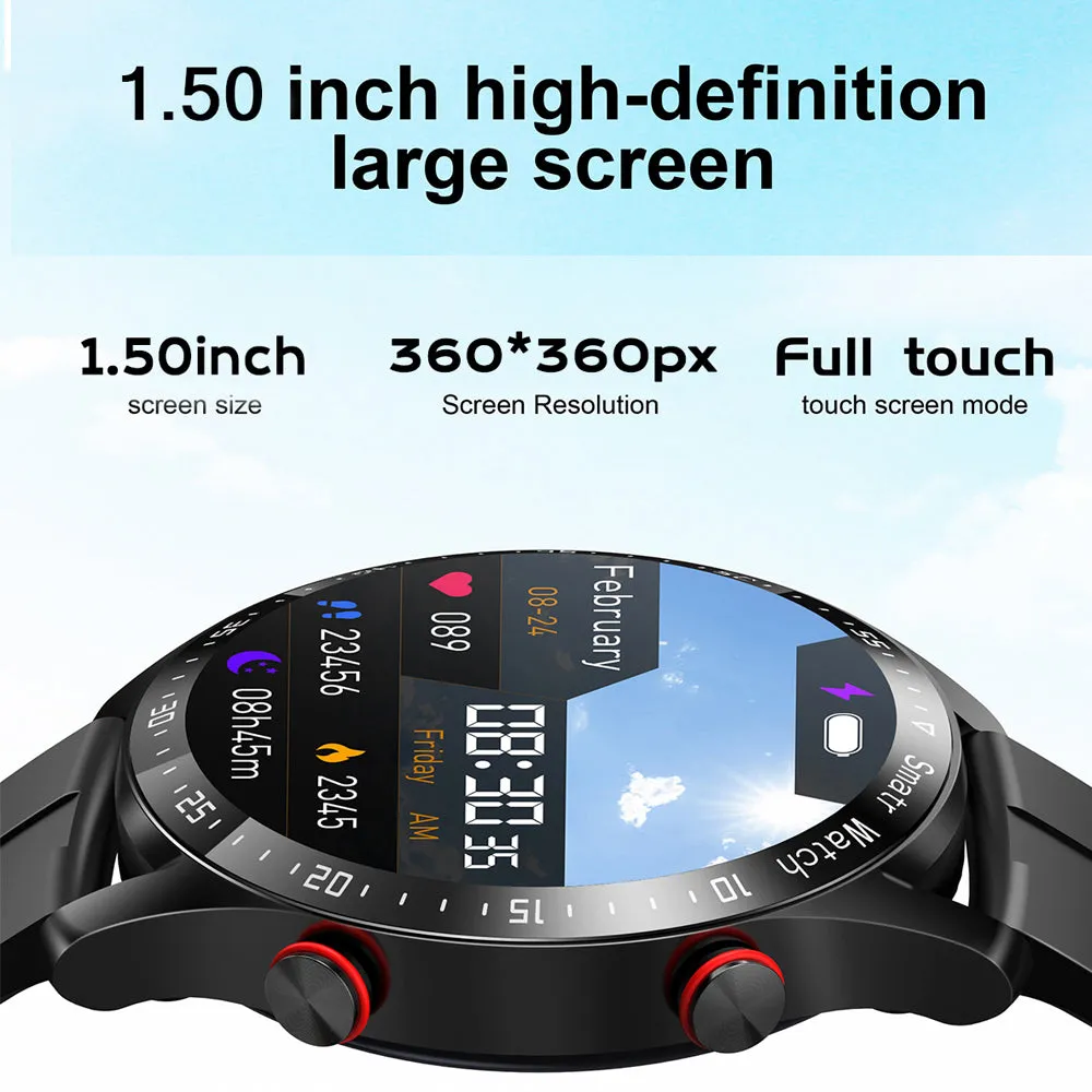 Premium Fitness Smart Watch for Men – 1.46" Display, Heart Rate Monitor, Blood Pressure, IP68 Waterproof, Bluetooth Calling, Sports Tracker, Compass