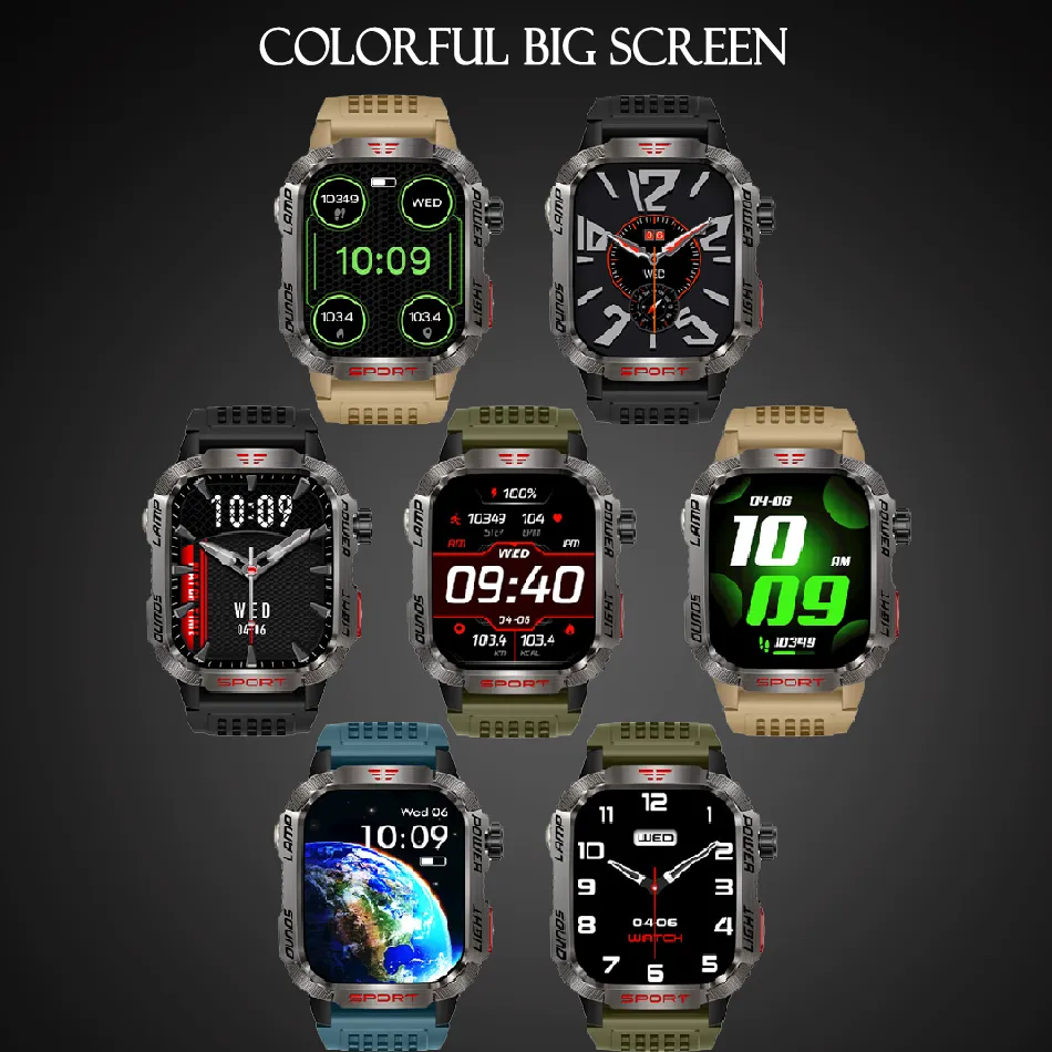 Premium GPS Smartwatch for Men – 2.01" HD Display, Waterproof, Bluetooth Calling, Compass, Flashlight, Fitness Tracker, 600mAh Battery, Outdoor Sport Mode