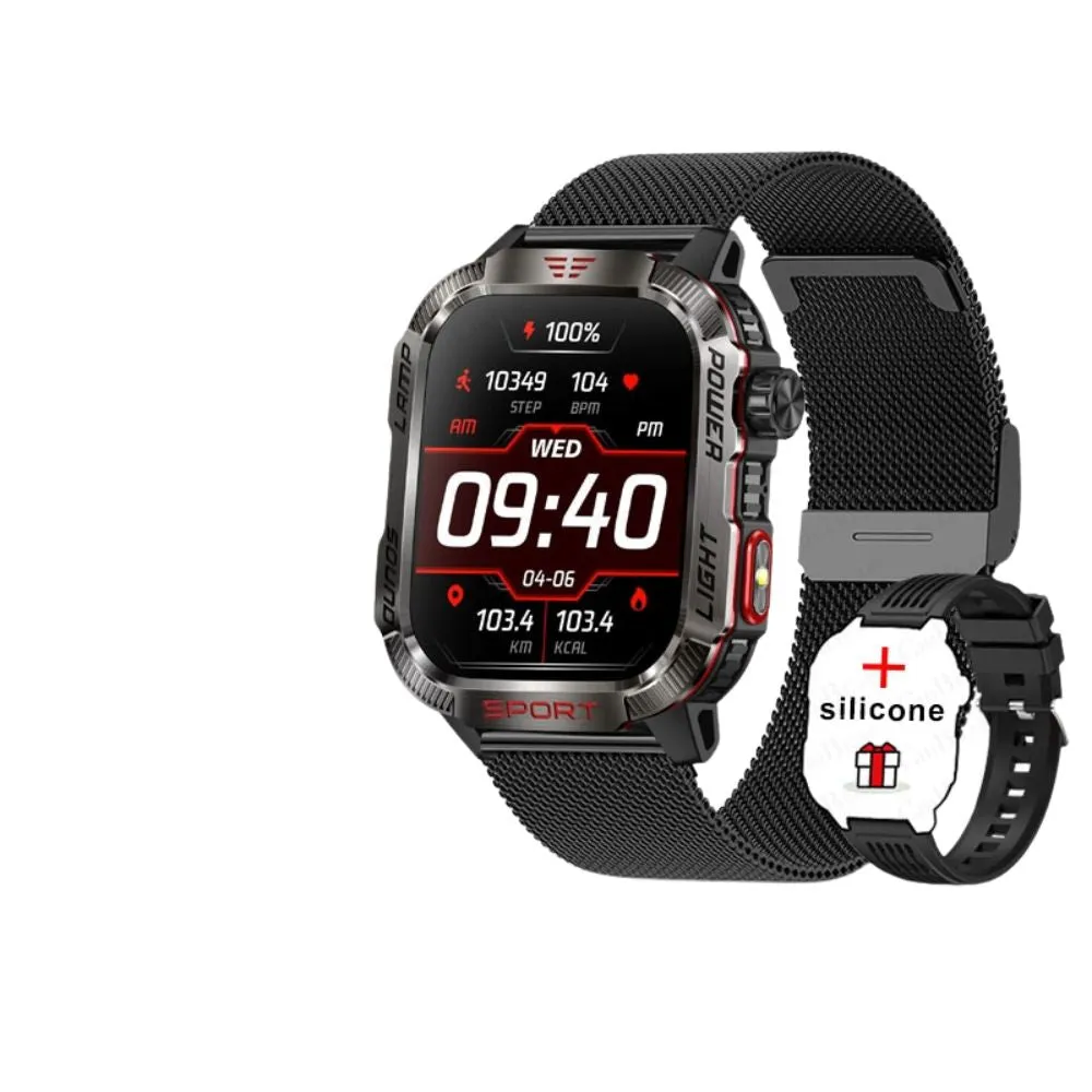 Premium GPS Smartwatch for Men – 2.01" HD Display, Waterproof, Bluetooth Calling, Compass, Flashlight, Fitness Tracker, 600mAh Battery, Outdoor Sport Mode