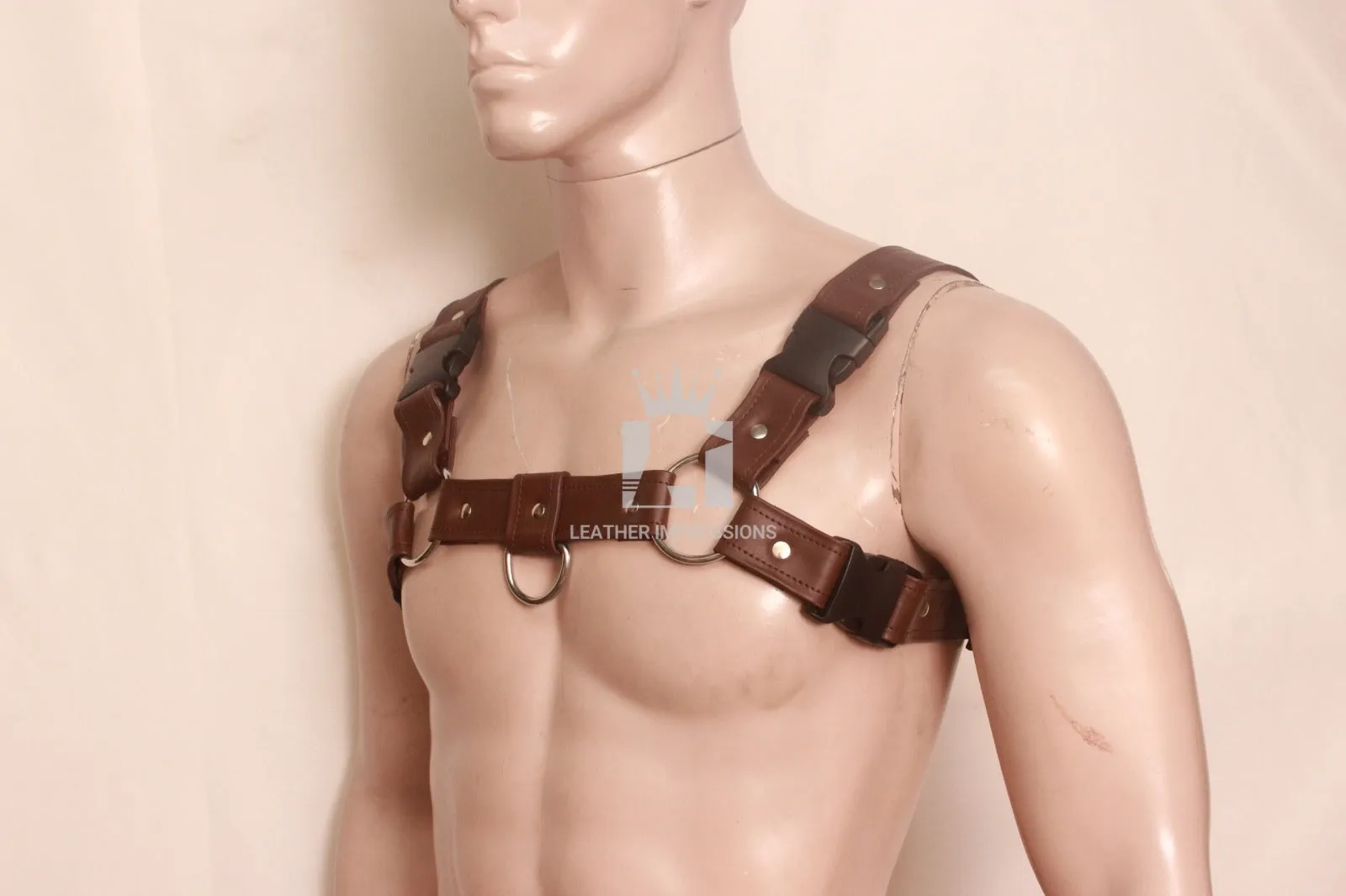 Premium Leather Chest Harness For Mens
