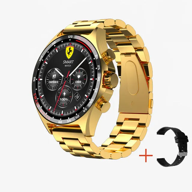 Premium Outdoor Sports GPS Smart Watch for Men – Bluetooth Call, HD AMOLED Screen, Health Monitoring, Compass, IP68 Waterproof, Multi-Sport Mode, Sleep & Blood Oxygen Monitoring, Music Control