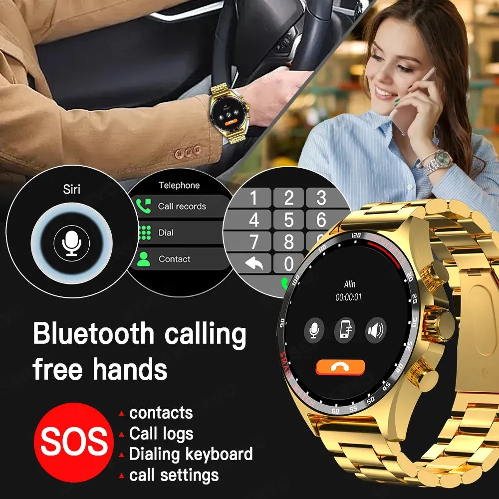 Premium Outdoor Sports GPS Smart Watch for Men – Bluetooth Call, HD AMOLED Screen, Health Monitoring, Compass, IP68 Waterproof, Multi-Sport Mode, Sleep & Blood Oxygen Monitoring, Music Control