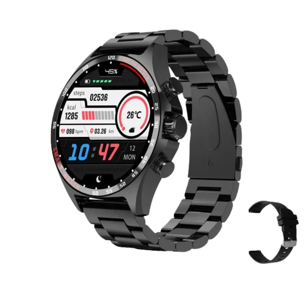 Premium Outdoor Sports GPS Smart Watch for Men – Bluetooth Call, HD AMOLED Screen, Health Monitoring, Compass, IP68 Waterproof, Multi-Sport Mode, Sleep & Blood Oxygen Monitoring, Music Control
