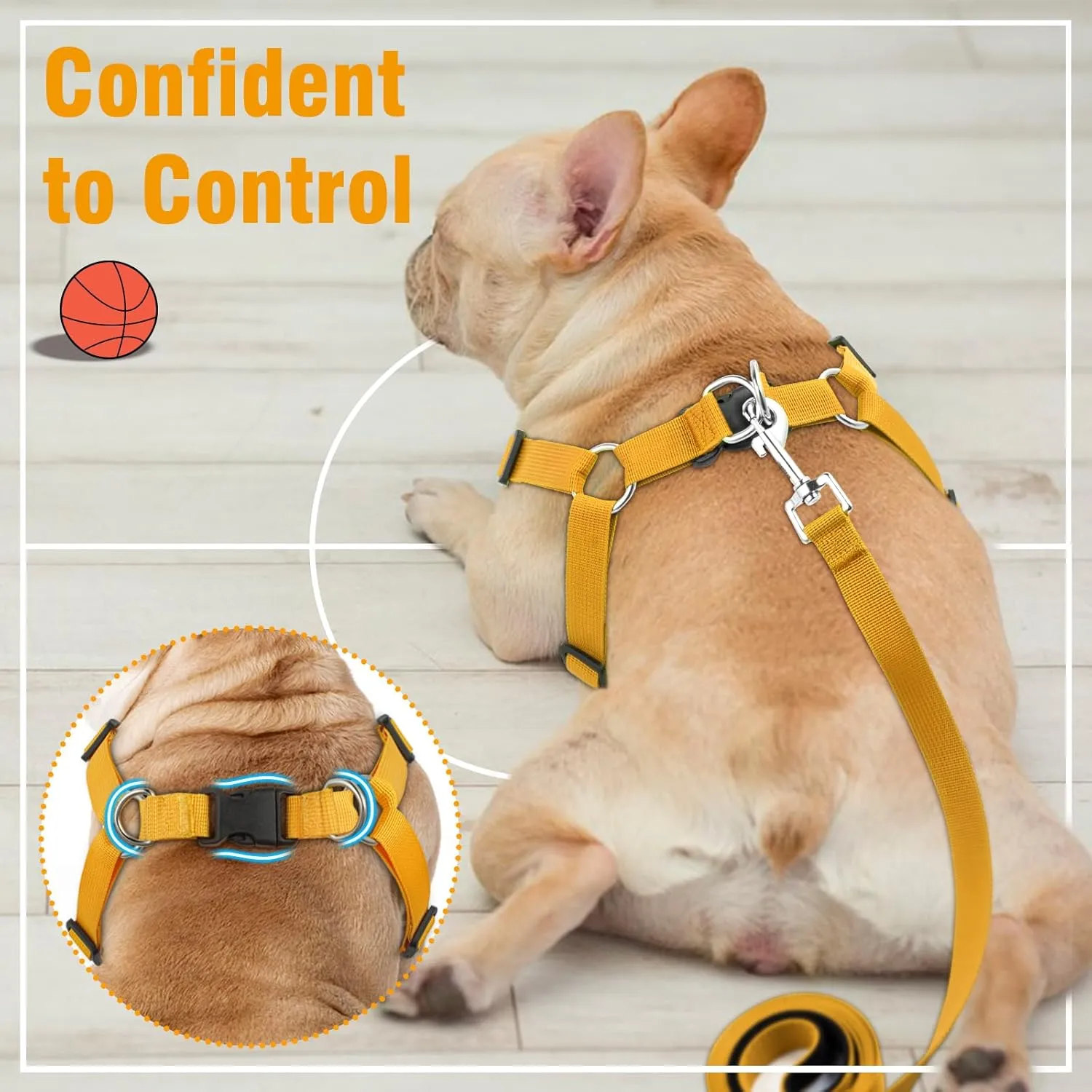 PupMode Adjustable Frenchie Harness Set – Soft Secure and Easy to Use