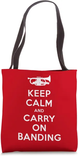 "Keep Calm And Carry On" A Funny Cornet Meme for Brass Band Tote Bag
