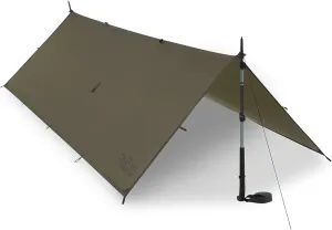 Rab Siltarp Plus Solo One-Person Waterproof Lightweight Shelter Tarp for Camping and Backpacking - Olive - One Size