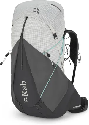 Rab Women's Muon ND Hiking Pack - Lightweight Durable Backpack for Hiking, Trekking, & Backpacking - Pewter/Graphene - 50-Liter (Back Length - Small)