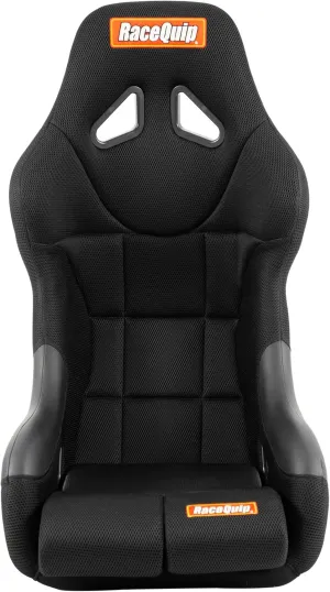 RaceQuip 96663369RQP Seat Non-Reclining FIA 15in Harness Openings Fiberglass Black Fabric