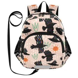 Raven Sun Grass Pale Toddler Harness Backpack for Boys Girls 3-6 Years Kids Backpack with Anti Lost Safety Leash Baby Travel Bag for Travel Preschool Walking