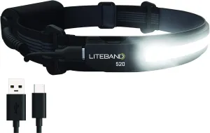 Rechargeable LED Headlamp - Liteband ACTIV 520 Lumens Super Bright Head Lamp, Battery Powered Tactical Headlamps, Camping, Running, Hard Hat Light, Best Rated Hands Free Forehead Flashlight, Night