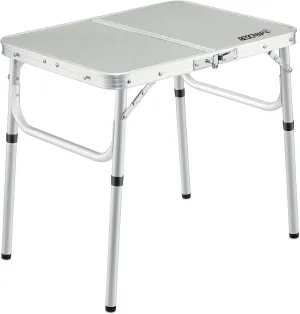 REDCAMP Small Camping Table 2 Foot, Portable Aluminum Folding Table Adjustable Height Lightweight for Picnic Beach Outdoor Indoor, White 24 x 16 inch