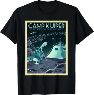 Retro Space Tourism Camp Kuiper Belt Camping Stargazing T-Shirt