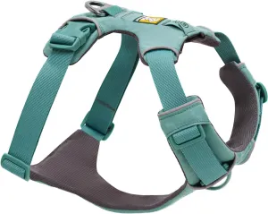 Ruffwear, Front Range Dog Harness, Reflective Soft Padded Everyday Harness with Dual Leash Clips, Adjustable and Lightweight Fit for Training or Walking for All Dogs, River Rock Green, X-Small