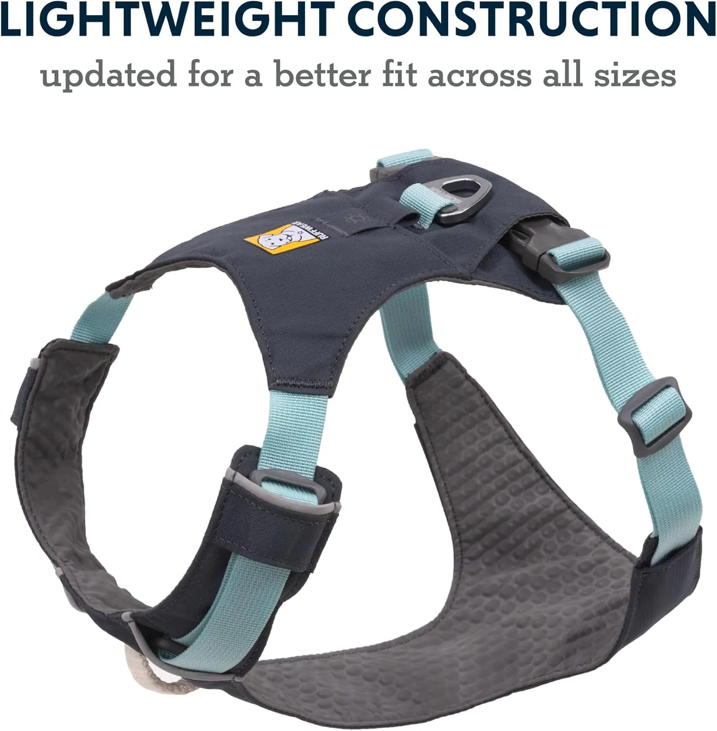 Ruffwear, Hi & Light, Everyday Lightweight Dog Harness, Trail Running, Walking, Hiking, All-Day Wear, Basalt Gray, X-Small