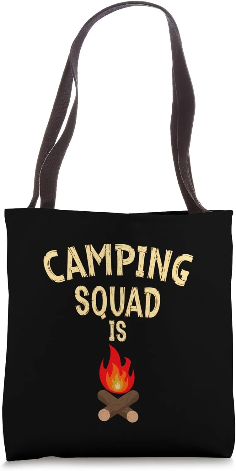 RV Camping is Awesome - Camping Squad is Lit Funny Camping Tote Bag