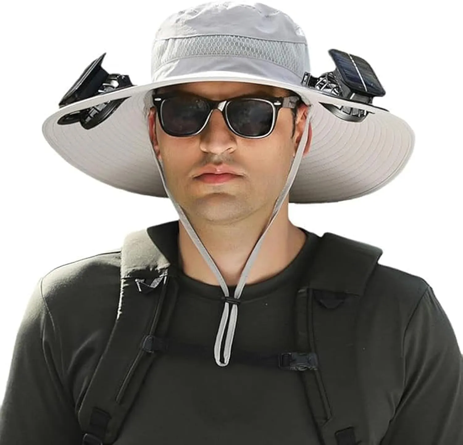 SALENT Fan Hat with Solar Power for Men and Women UPF 50  Sun Hats Wide Brim Bucket Hats for Outdoor Fishing and Beach