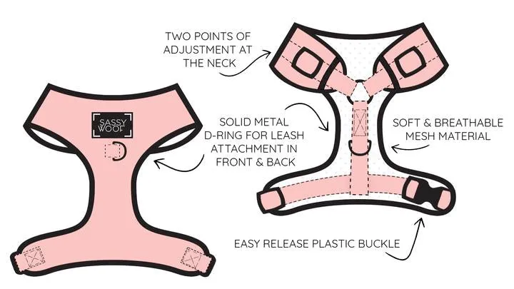 Sassy Woof Adjustable Harness - Napa