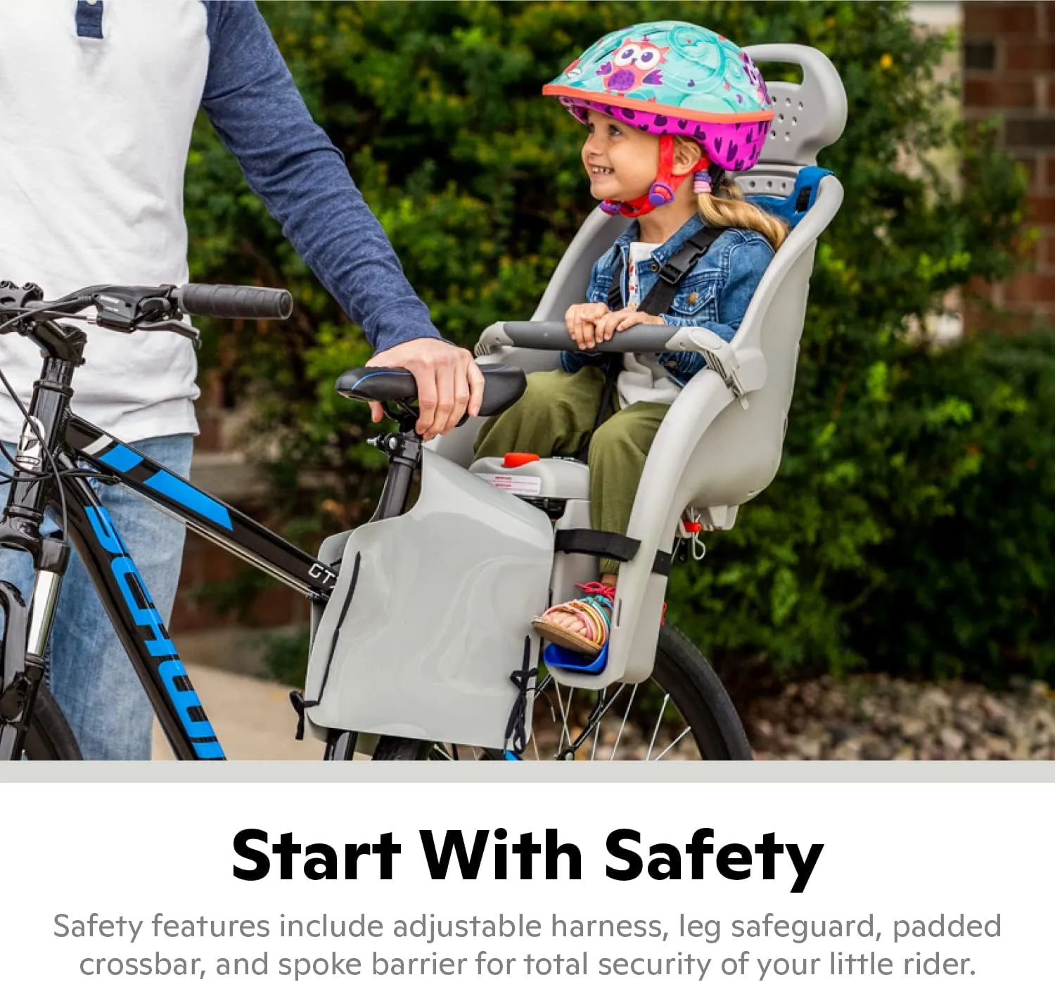Schwinn Deluxe and Ovation Bike Child Carrier, Rear Mounted Bike Seat Compatible with Most Adult Bike, Seats One Child, Ages 1 Year and Up, Max. Weight 40 lbs., Baby Bike Seat