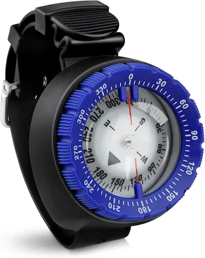Scuba Compass, Professional Waterproof 5ATM Dive Wrist Compass with TPU Band for Outdoor Sports Diving, Sailing, Hiking, Survival Emergency