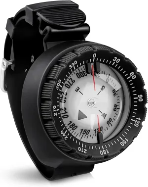 Scuba Compass, Professional Waterproof 5ATM Dive Wrist Compass with TPU Band for Outdoor Sports Diving, Sailing, Hiking, Survival Emergency