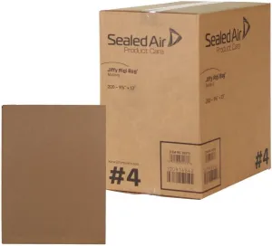 Sealed Air Jiffy Rigi Bag Shipping Rigid Mailers, Case of 200, Recycled Bend Free Puncture Proof Fiberboard Mailing Envelope, #4-9.5" x 14.5", Kraft