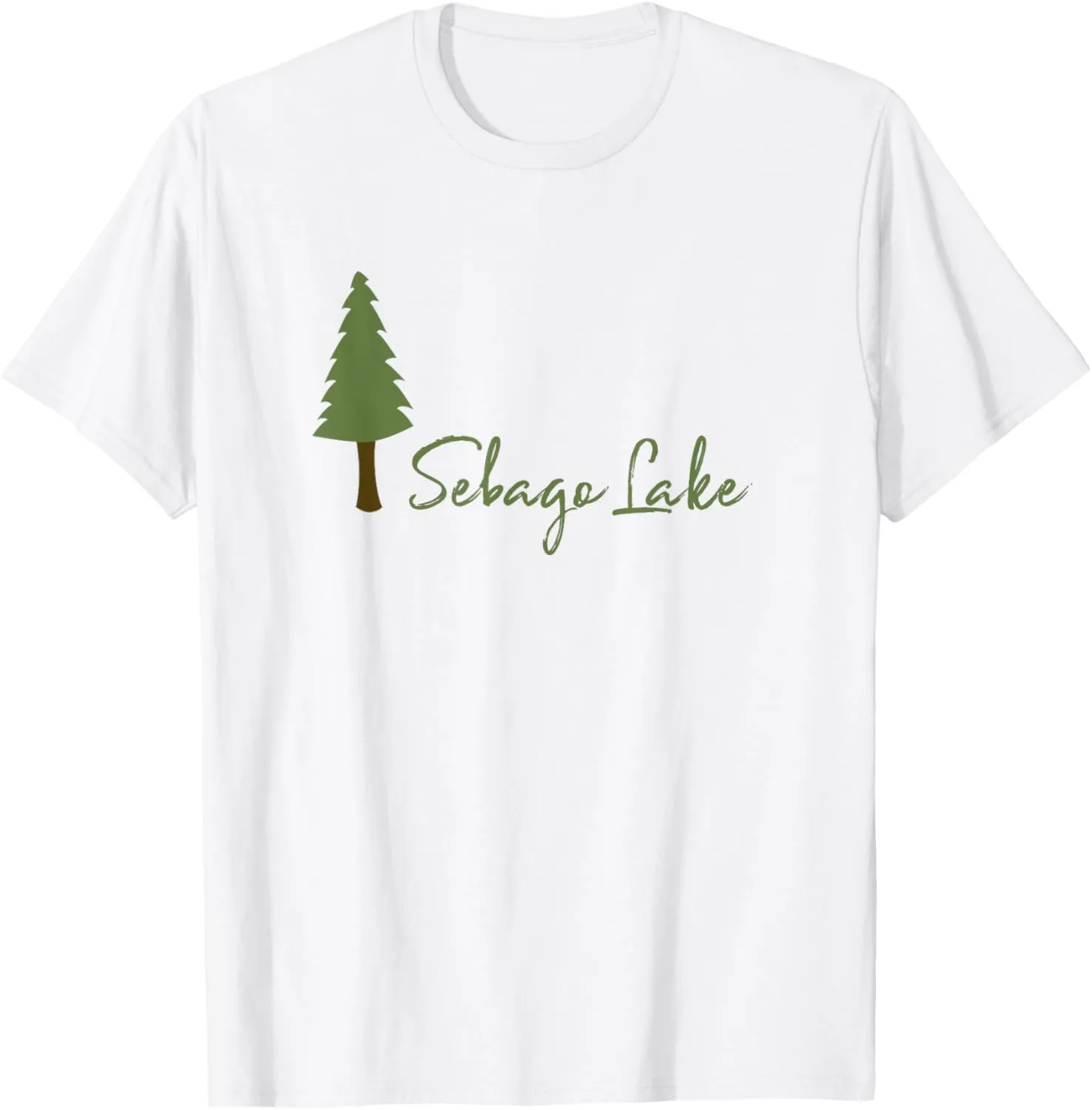 Sebago Lake Maine Camping Woods Forest Trees Hiking Camp T-Shirt