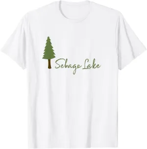 Sebago Lake Maine Camping Woods Forest Trees Hiking Camp T-Shirt