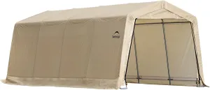 ShelterLogic Peak Style Roof Instant Garage Carport Car Canopy with Steel Frame and Waterproof UV-Treated Cover