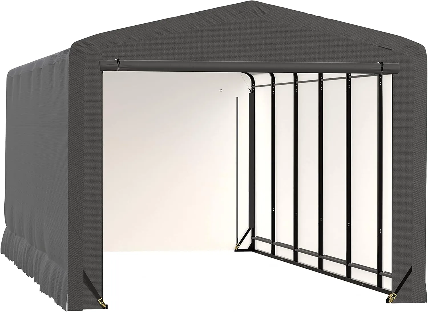 ShelterLogic ShelterTube Garage & Storage Shelter, 12' x 27' x 10' Heavy-Duty Steel Frame Wind and Snow-Load Rated Enclosure, Gray