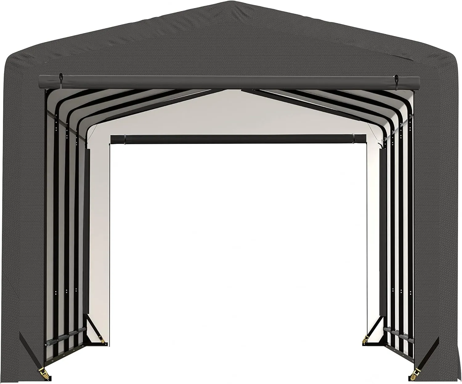 ShelterLogic ShelterTube Garage & Storage Shelter, 12' x 27' x 10' Heavy-Duty Steel Frame Wind and Snow-Load Rated Enclosure, Gray