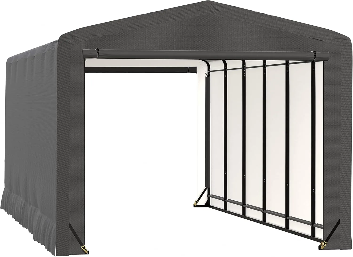 ShelterLogic ShelterTube Garage & Storage Shelter, 12' x 27' x 10' Heavy-Duty Steel Frame Wind and Snow-Load Rated Enclosure, Gray