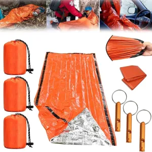 Sierra Madre Emergency Sleeping Bag, Sierra Madre Survival Sleeping Bags, Portable Waterproof Ultralight Outdoor Bivy Sack Blanket, Survival Gear for Hiking, Camping, Running, 84"X36"(3pcs)