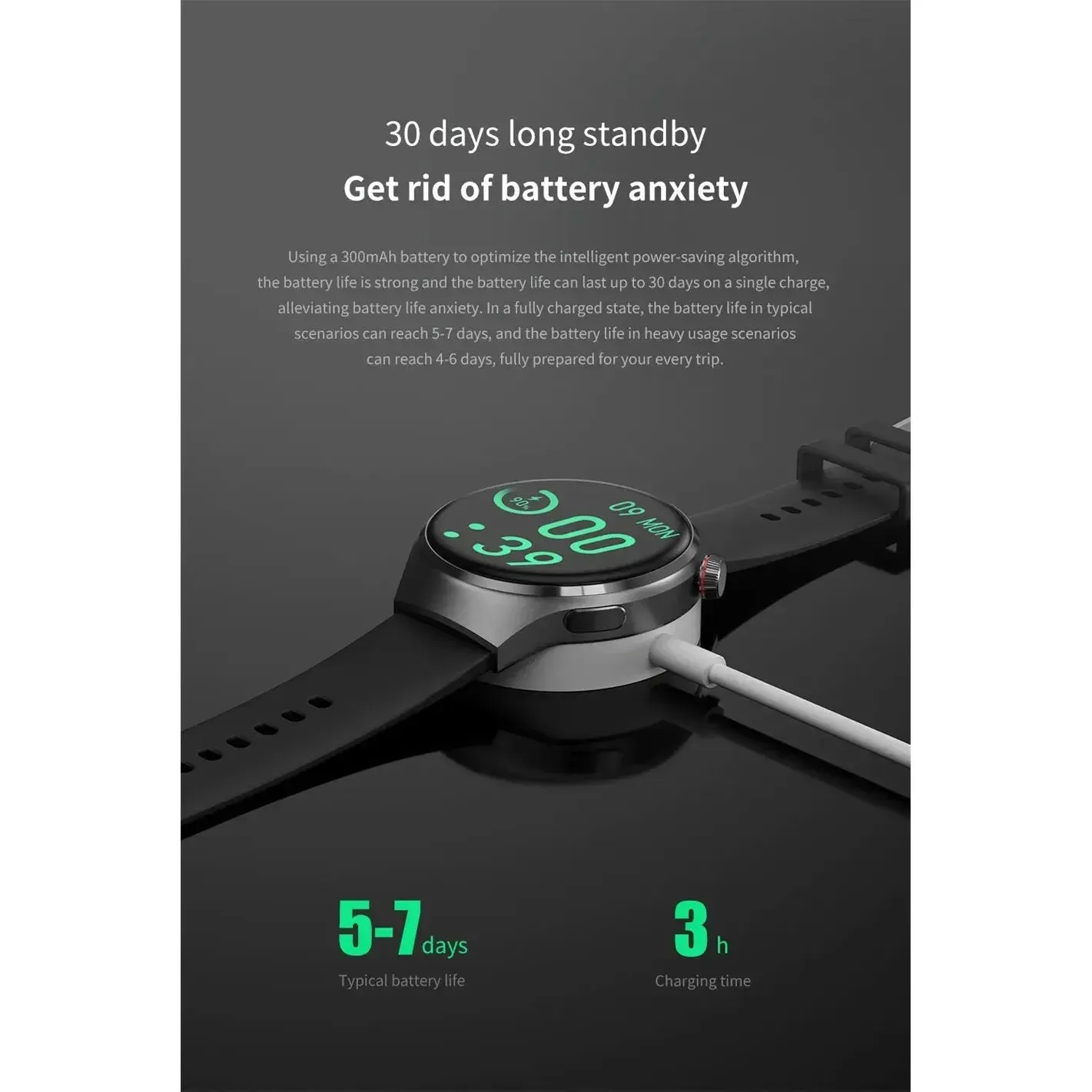 Smartwatch 1.6 inch HD Screen BT Call Compass NFC Waterproof Smart