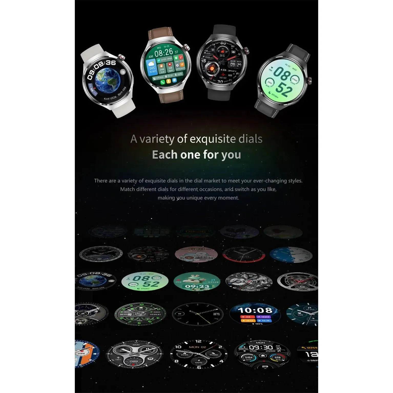 Smartwatch 1.6 inch HD Screen BT Call Compass NFC Waterproof Smart